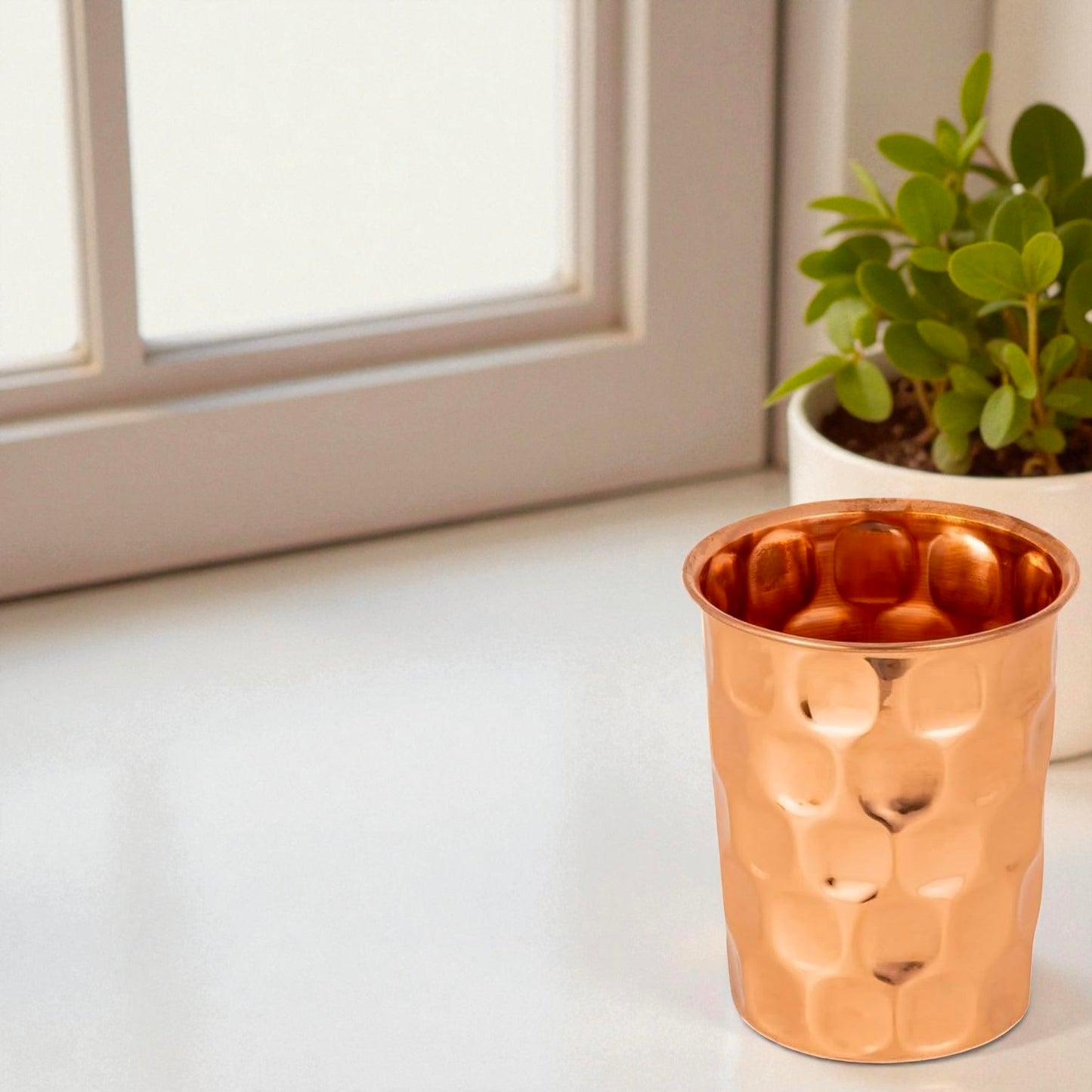 Pure Copper Water Glass | Handmade Ayurvedic Drinking Tumbler Pack Of 2 Pc