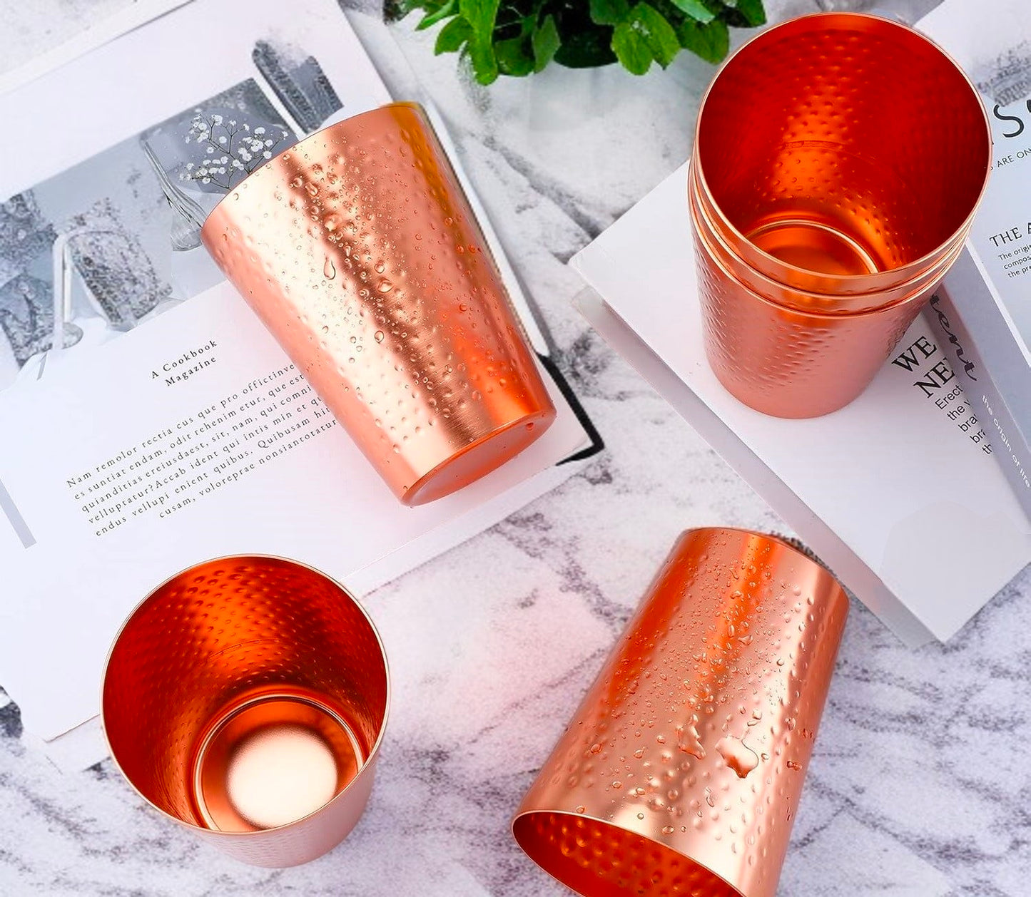 Ayurvedic Pure Copper Glass | Handmade Hammered Water Tumbler Pack Of 2 Pc