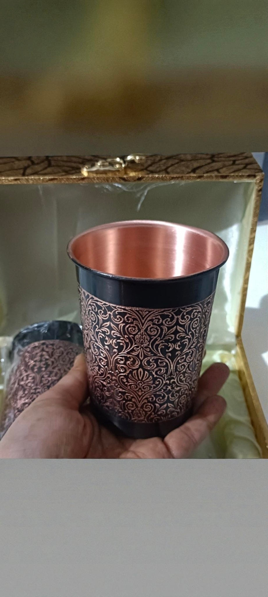 Copper Glass Set | 100% Pure Copper Water Cup for Home & Kitchen Pack Of 2 Pc