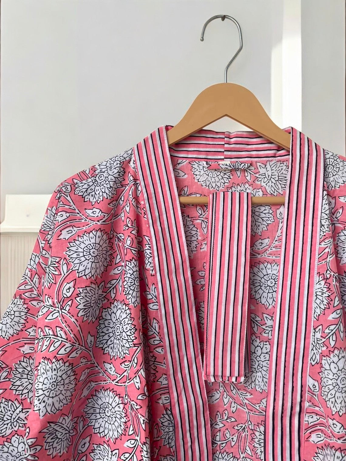Boho Cotton Block Printed Kimono Robe | Women’s Handmade Indian Print Kimono