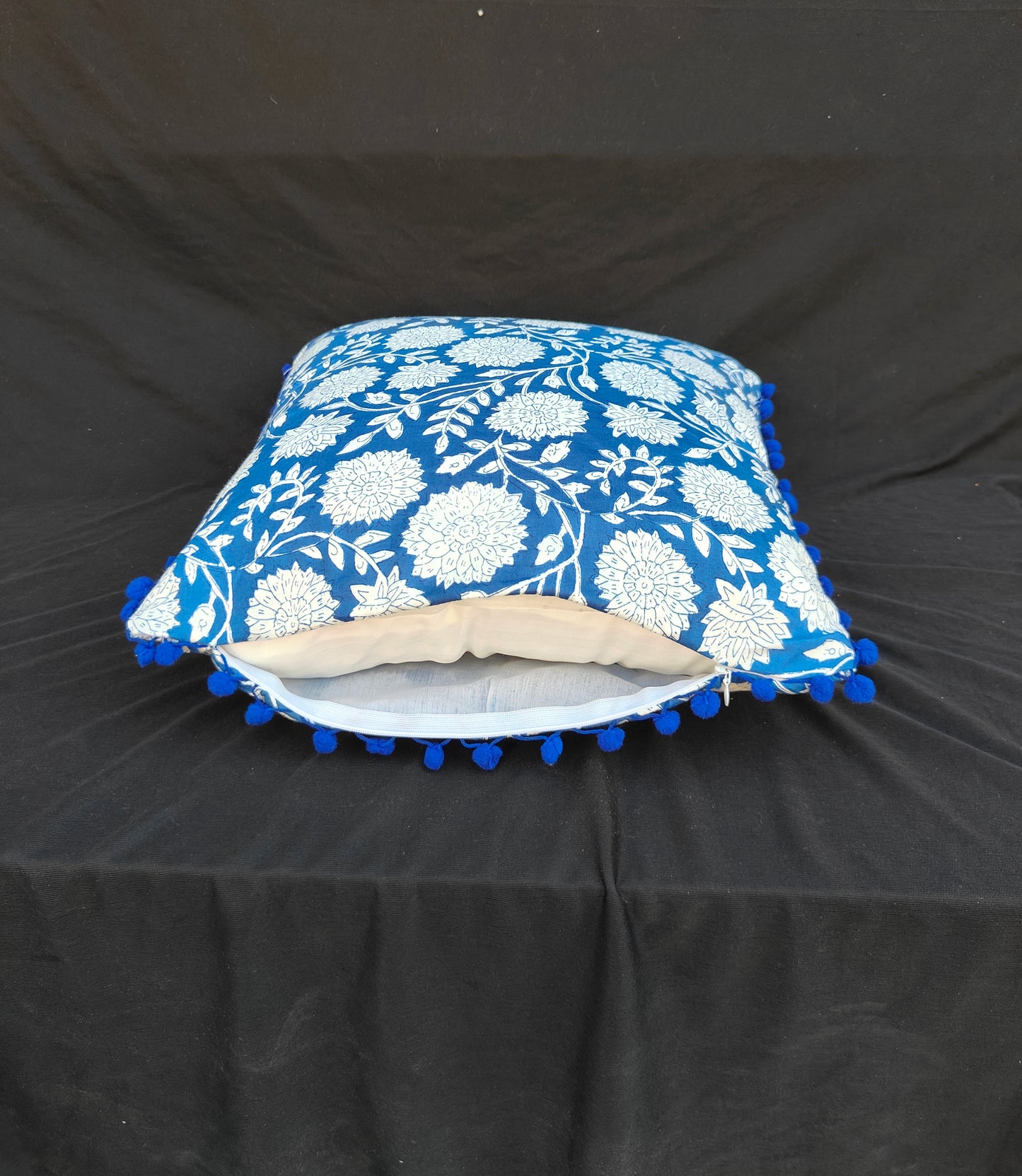 Indian Hand Block Cotton Cushion Cover 16" X 16" Inch Pillow Cover Pack Of 2