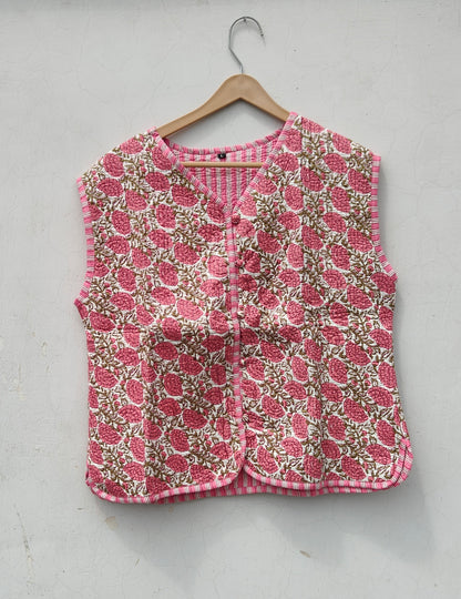 Handmade Cotton Bohemian Quilted Coat Reversible Winter Coat Jacket