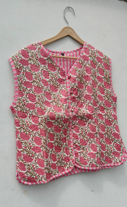 Handmade Cotton Bohemian Quilted Coat Reversible Winter Coat Jacket