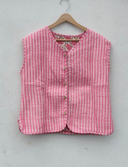 Handmade Cotton Bohemian Quilted Coat Reversible Winter Coat Jacket