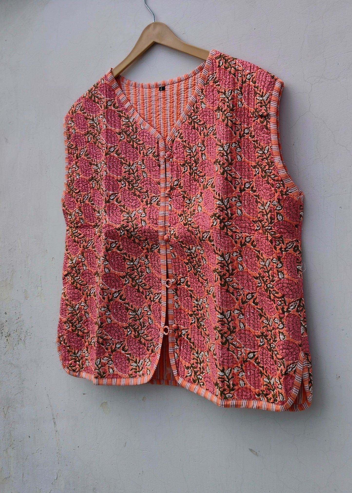 Handmade Cotton Bohemian Quilted Coat Reversible Winter Jacket