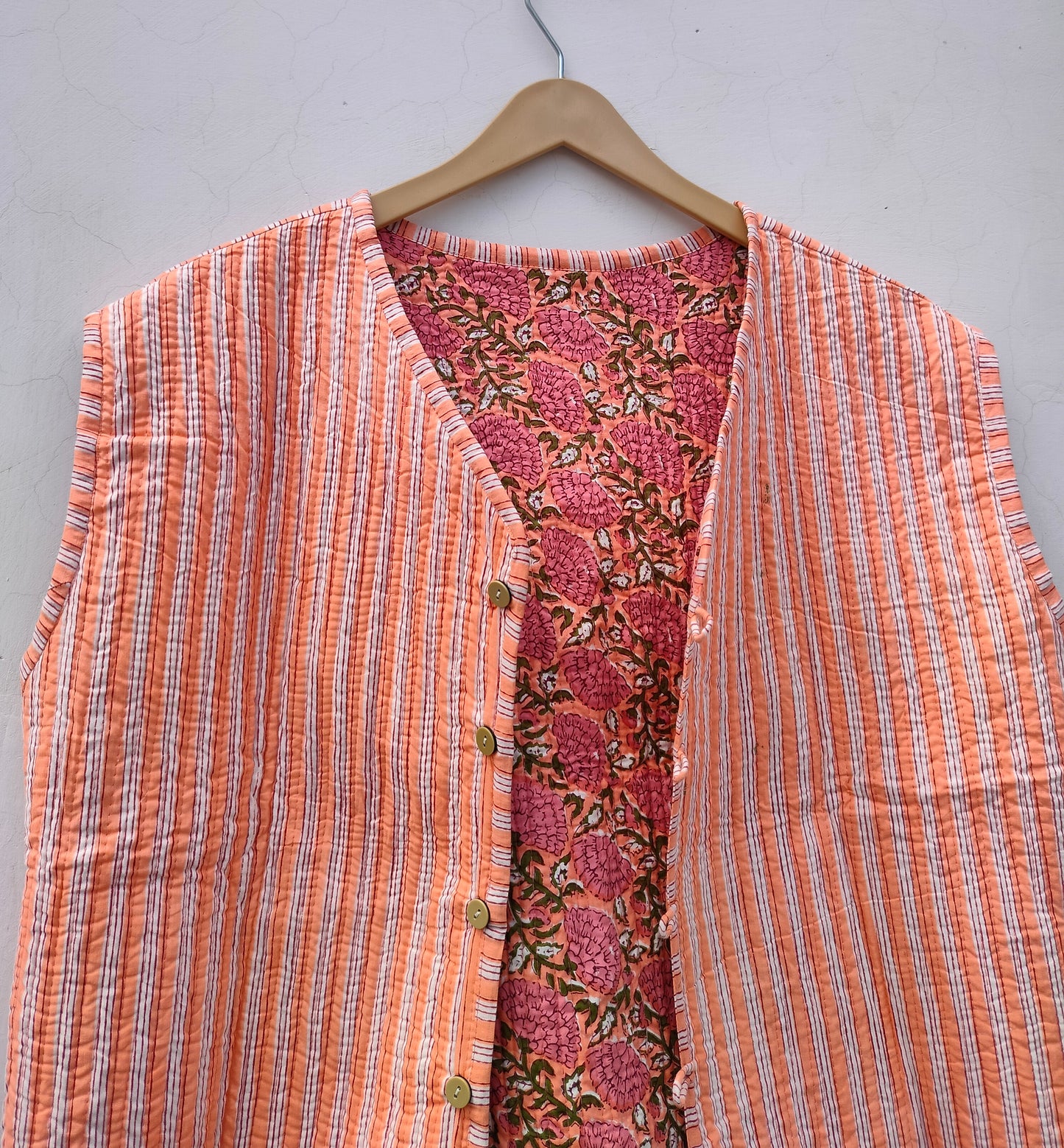 Handmade Cotton Bohemian Quilted Coat Reversible Winter Jacket