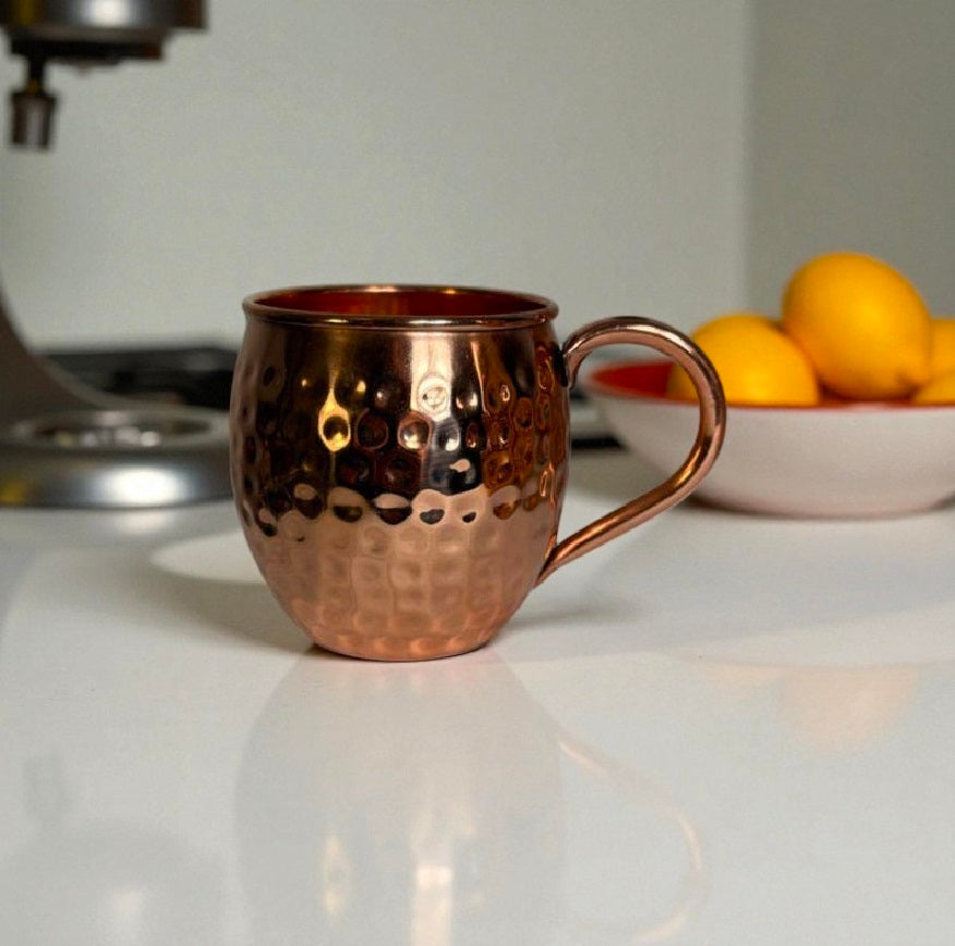 Copper Mugs, 100% Pure Copper Handle mug, Best Travel mug, Bar Gift, Housewarming Gift Set Pack Of 1 Pc