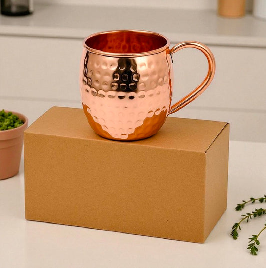 Copper Mugs, 100% Pure Copper Handle mug, Best Travel mug, Bar Gift, Housewarming Gift Set Pack Of 1 Pc