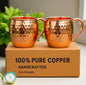 Copper Mugs, 100% Pure Copper Handle mug, Handcrafted mug Best Travel mug, Bar Gift, Housewarming Gift Set Pack Of 2 Pc