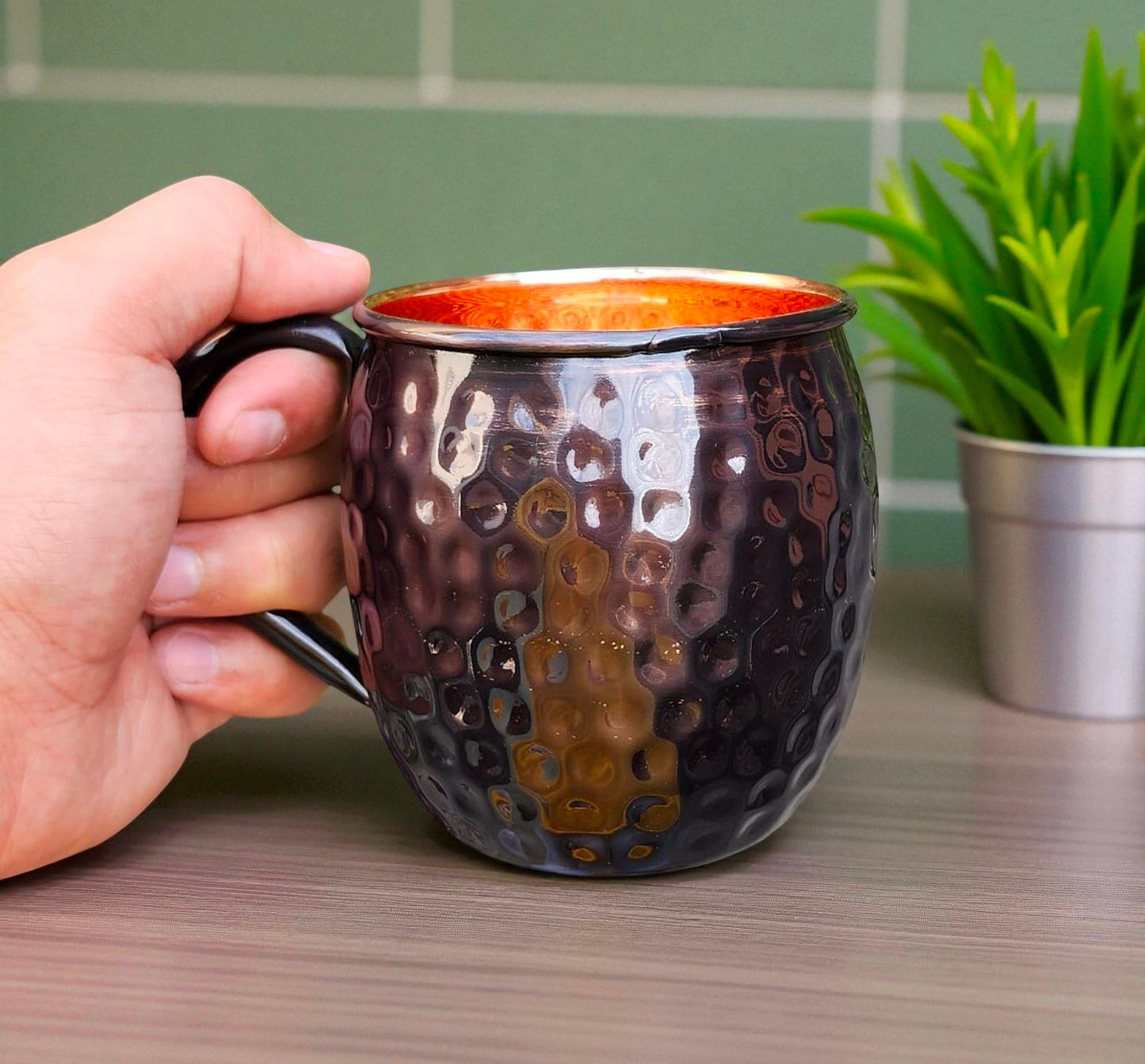 Copper Drinking Mug | Ayurvedic Water Cup | Handmade Copper Wellness Tumbler Pack Of 2 Pc