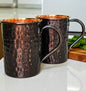 Hammered Pure Copper Mug | 100% Solid Copper Cup | Wellness Gift for Men & Women Pack Of 2 Pc