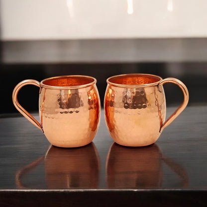 Pure Copper Water Mug | Ayurvedic Copper Cup for Drinking Water | Handmade Hammered Copper Tumbler Gift Pack Of 1 Pc
