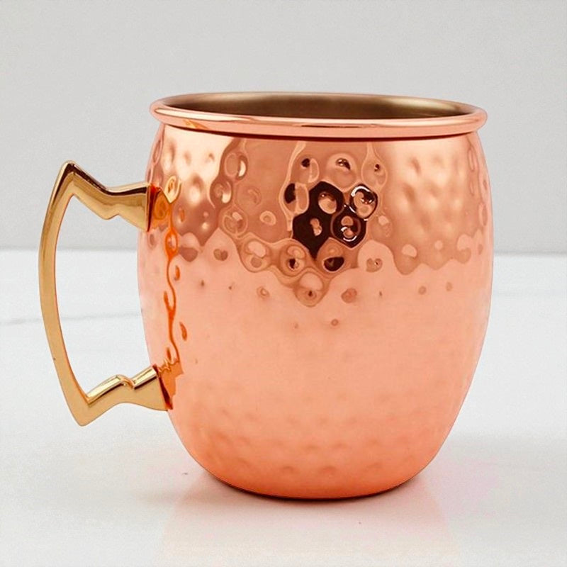Hammered Copper Mug | 100% Pure Copper Water Cup | Ayurvedic Health Drinkware Gift for Him & Her Pack Of 2 Pc