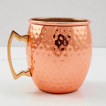 Hammered Copper Mug | 100% Pure Copper Water Cup | Ayurvedic Health Drinkware Gift for Him & Her Pack Of 2 Pc
