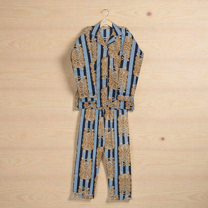 Handmade Cotton Pajama Set for Women | Block Print Loungewear | Cozy Sleep 4 Pcs Set