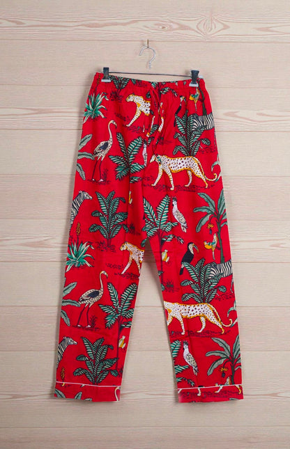 Indian Block Printed Pajama Set | Cotton Sleepwear | Ethnic Handmade Gift 4 Pcs Set