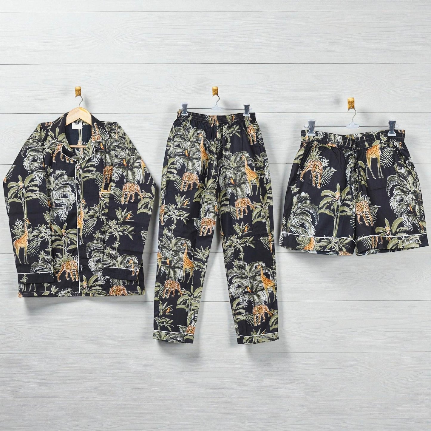 Hand Block Print Cotton Pajama Set | Women Lounge Wear | Eco Friendly Sleepwear 4 Pcs Set