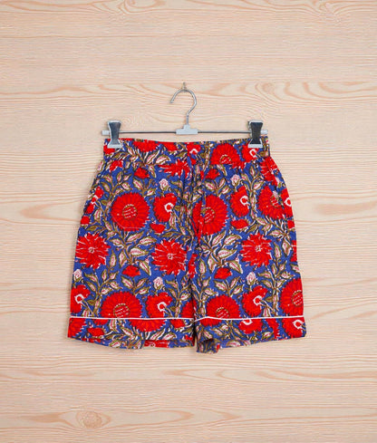 Handcrafted Cotton Pajama Set for Women | Boho Print Sleepwear | Summer Wear 4 Pcs Set