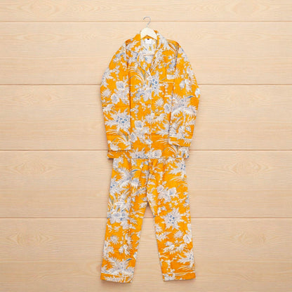 Block Print Pajama Set | Women’s Cotton Sleepwear | Handmade Nightwear 4 Pcs Set
