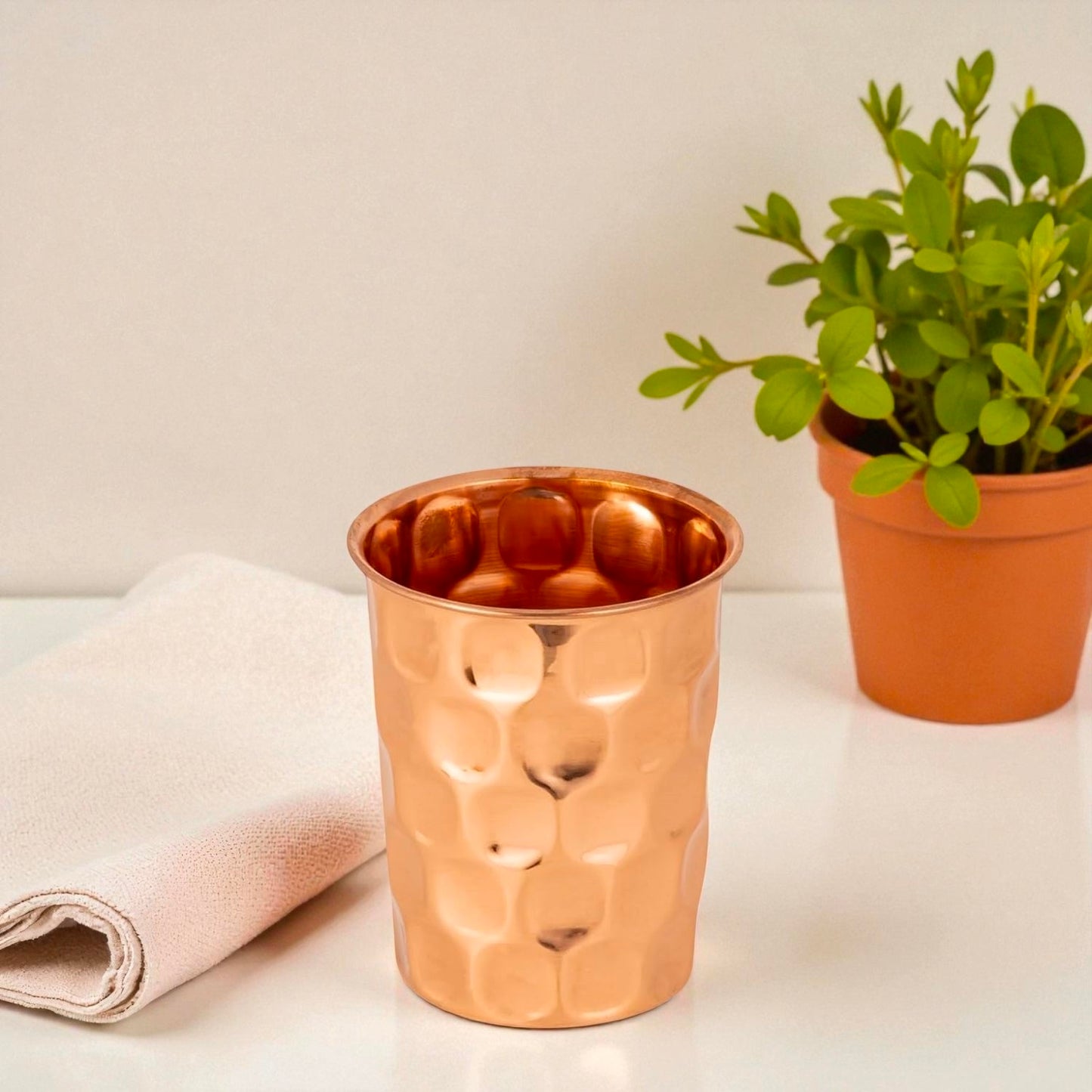 Pure Copper Water Glass | Handmade Ayurvedic Drinking Tumbler Pack Of 2 Pc