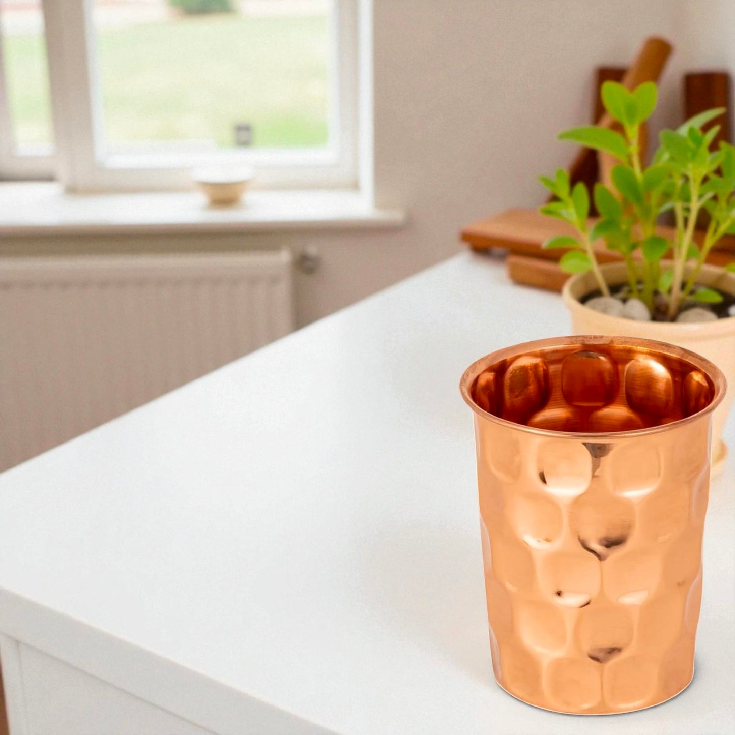 Pure Copper Water Glass | Handmade Ayurvedic Drinking Tumbler Pack Of 2 Pc