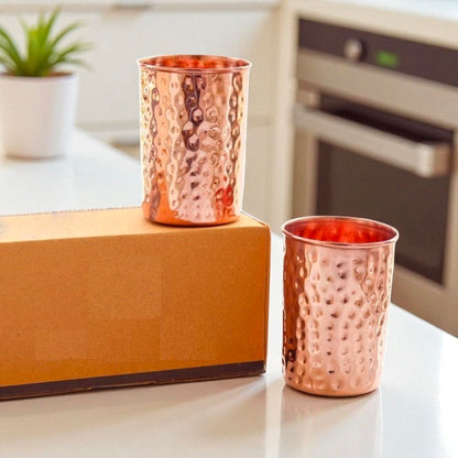 Ayurvedic Copper Glass Set | Healthy Drinking Copper Tumblers Pack Of 2 Pc