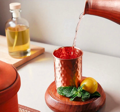 Ayurvedic Copper Glass Set | Healthy Drinking Copper Tumblers Pack Of 2 Pc