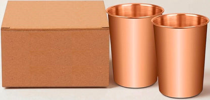 Handcrafted Copper Water Glass | Traditional Indian Drinkware Pack Of 2 Pc