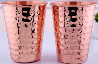 100% Pure Copper Glass for Drinking Water | Handcrafted Copper Tumbler Pack Of 2 Pc