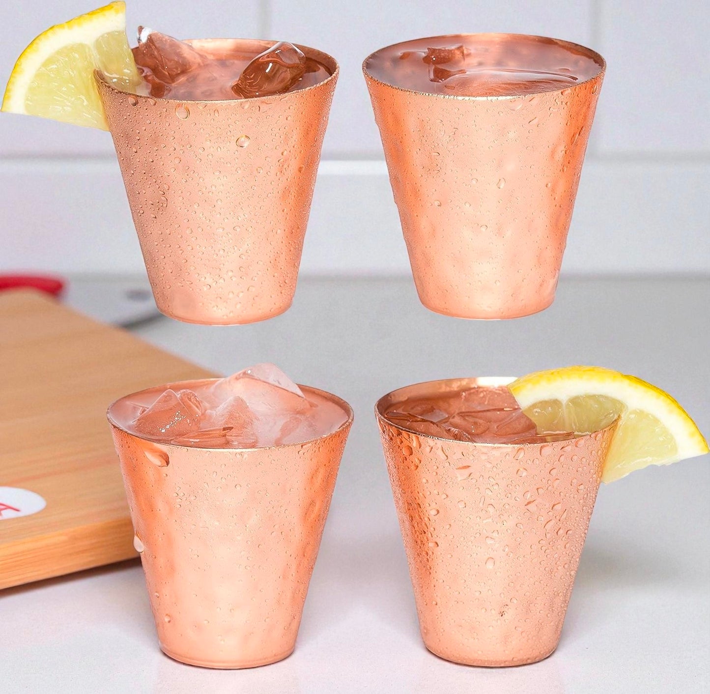 Indian Pure Copper Water Glass | Handmade Drinking Copper Small Cup Pack Of 4 Pc