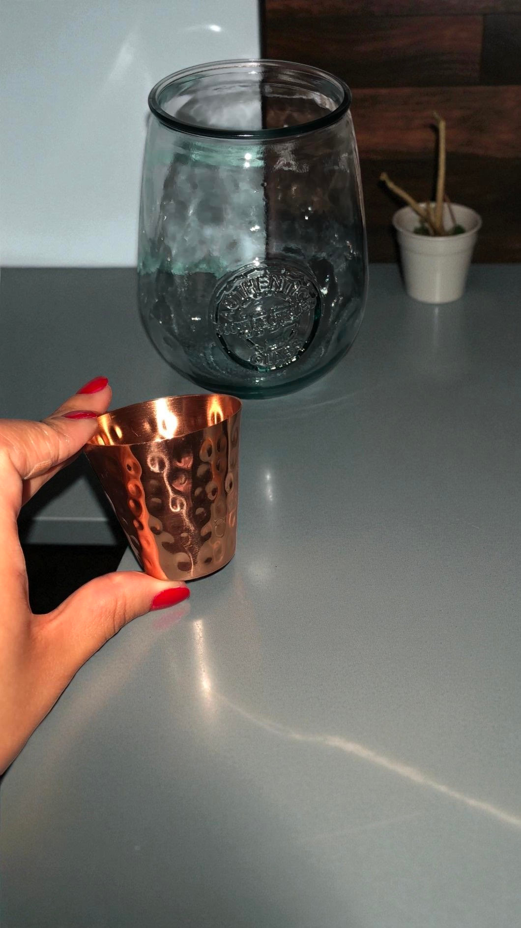 Handcrafted Pure Copper Water Glass | Handmade Drinking Copper Small Cup Pack Of 4 Pc