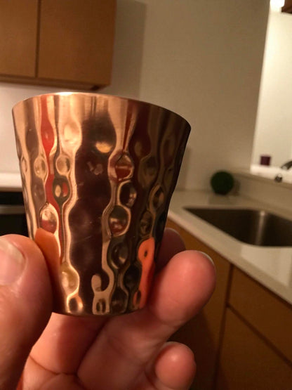 Handcrafted Pure Copper Water Glass | Handmade Drinking Copper Small Cup Pack Of 4 Pc