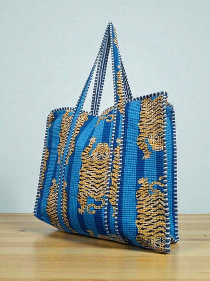 Quilted Shopper Tote – Reusable Handmade Cotton Bag