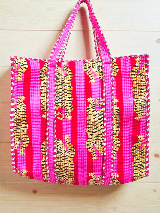 Soft Quilted Purse – Handstitched Cotton Shoulder Bag