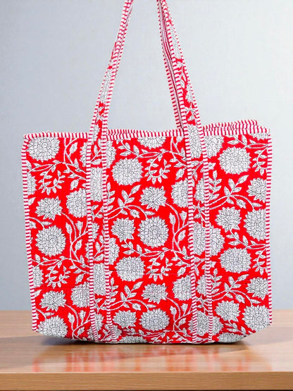 Artistic Quilted Bag – Handmade Ethnic Pattern Tote