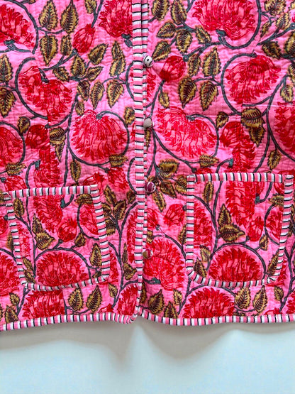 Reversible Hand Block Print Cotton Quilted Jacket – Stylish Winter Layer