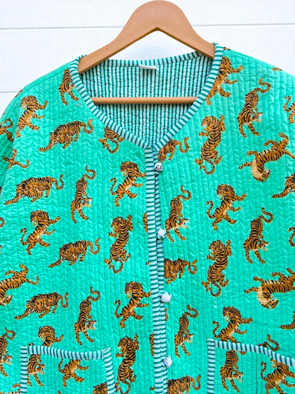 Block Print Cotton Quilted Jacket – Reversible Indian Jacket