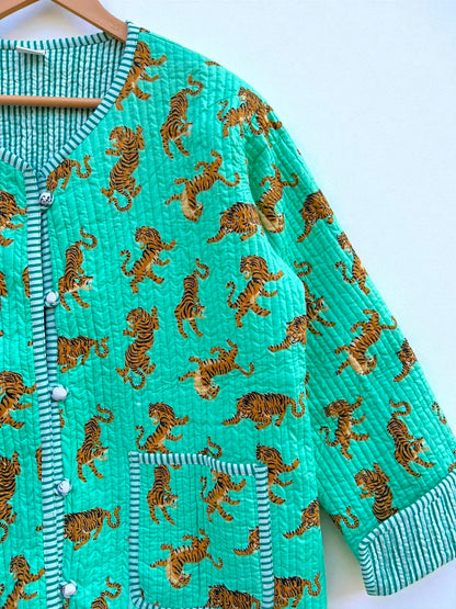 Block Print Cotton Quilted Jacket – Reversible Indian Jacket