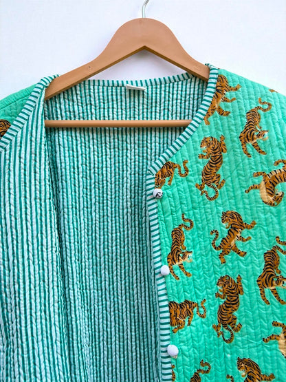 Block Print Cotton Quilted Jacket – Reversible Indian Jacket