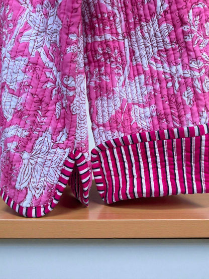 Ethnic Block Print Cotton Quilted Jacket – Warm Reversible Winter Coat