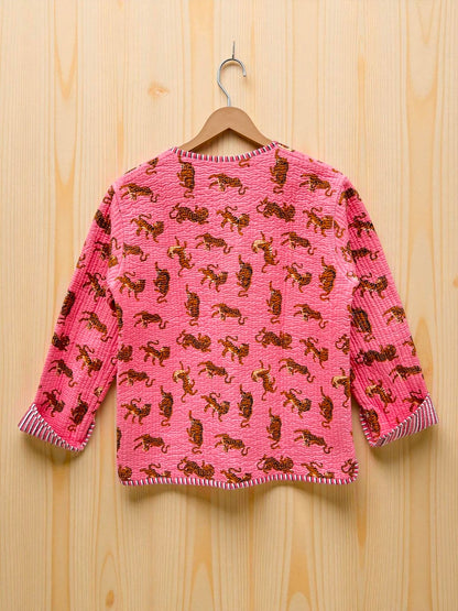 Women’s Handmade Cotton Quilted Jacket – Block Print Artwear