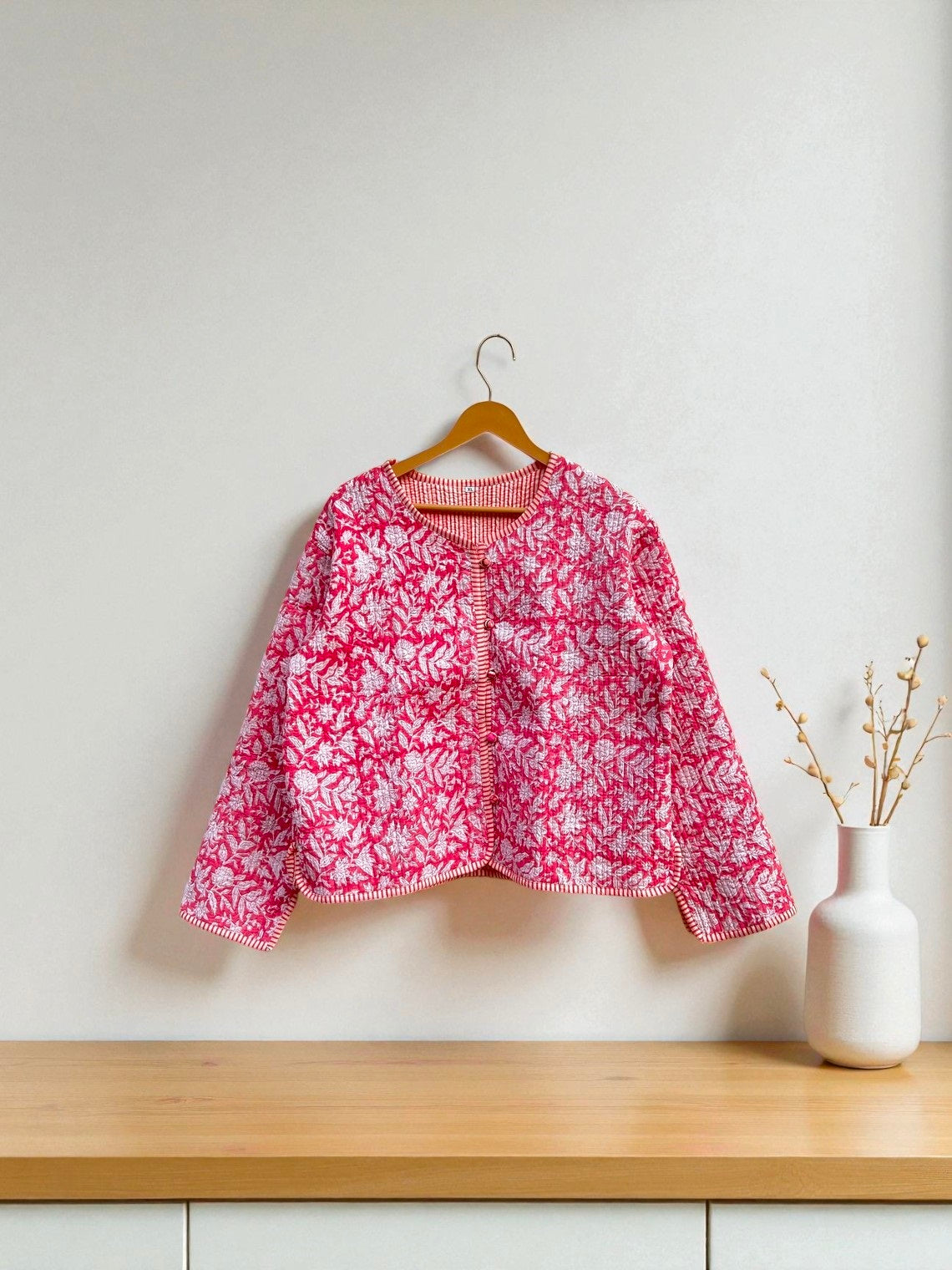Handcrafted Cotton Quilted Block Print Jacket – Boho Reversible Fashion