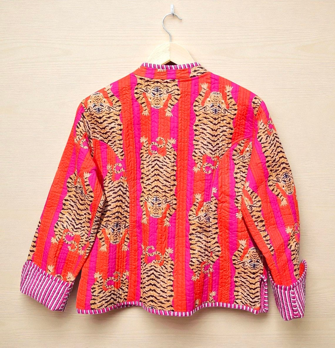 Floral Hand Block Print Quilted Jacket – Pure Cotton Winter Wear