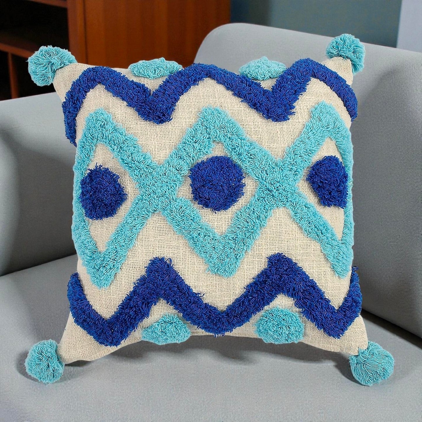 Handmade Cushion Cover Cotton Sofa Decorative Cushion Pillow Cover Cushion Case Pack Of 2