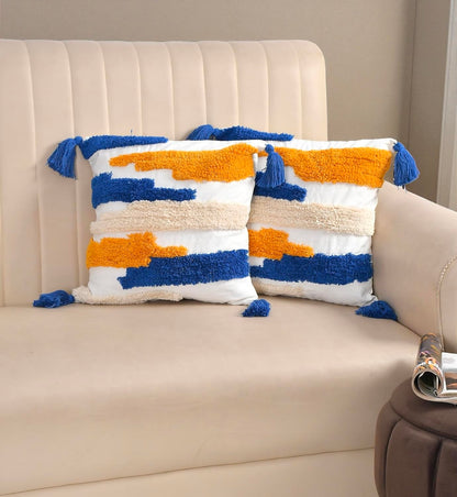 Embroidered Cotton Cushion Cover Handmade Pillow Cover Pack Of 2