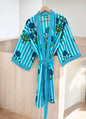 Cotton Block Printed Kimono Robe for Women | Handmade Boho Indian Print | Summer Lounge Wear