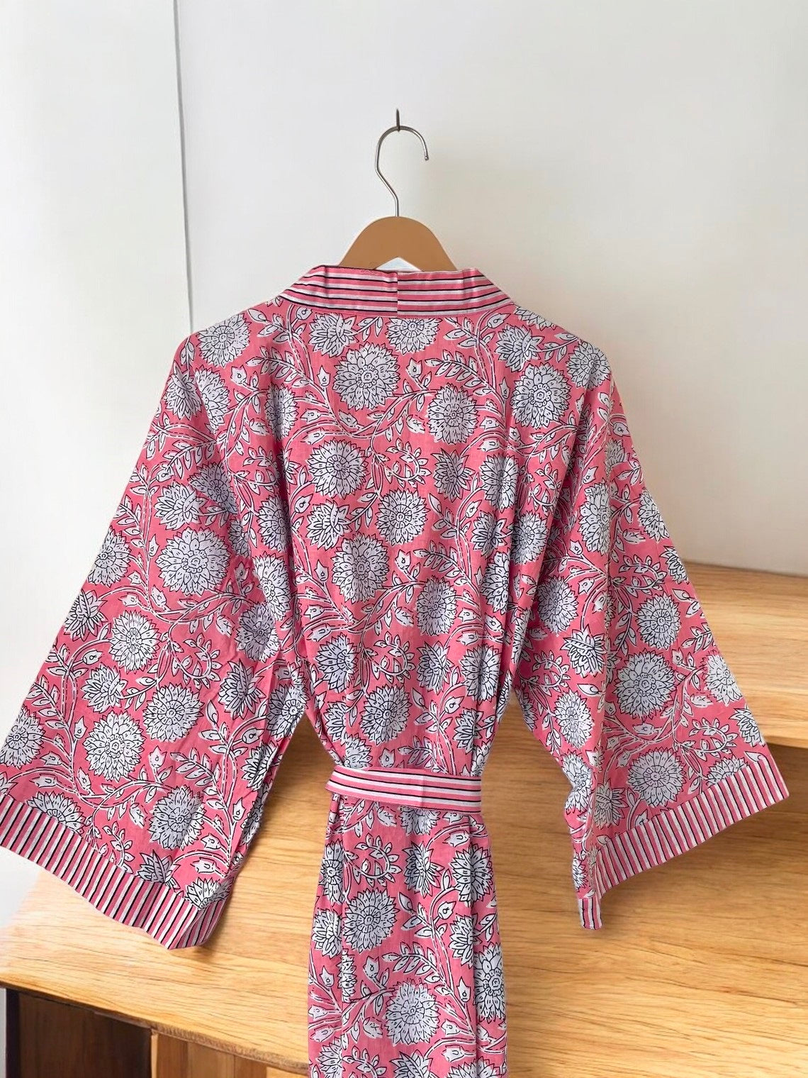 Boho Cotton Block Printed Kimono Robe | Women’s Handmade Indian Print Kimono