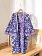 Handmade Women’s Boho Cotton Block Printed Kimono | Lightweight Lounge & Beach Robe