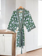 Women’s Cotton Block Print Kimono Robe | Artisan Handmade Boho Kimono