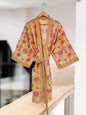 Women’s Indian Block Print Cotton Kimono Robe | Handmade Boho Lounge Robe